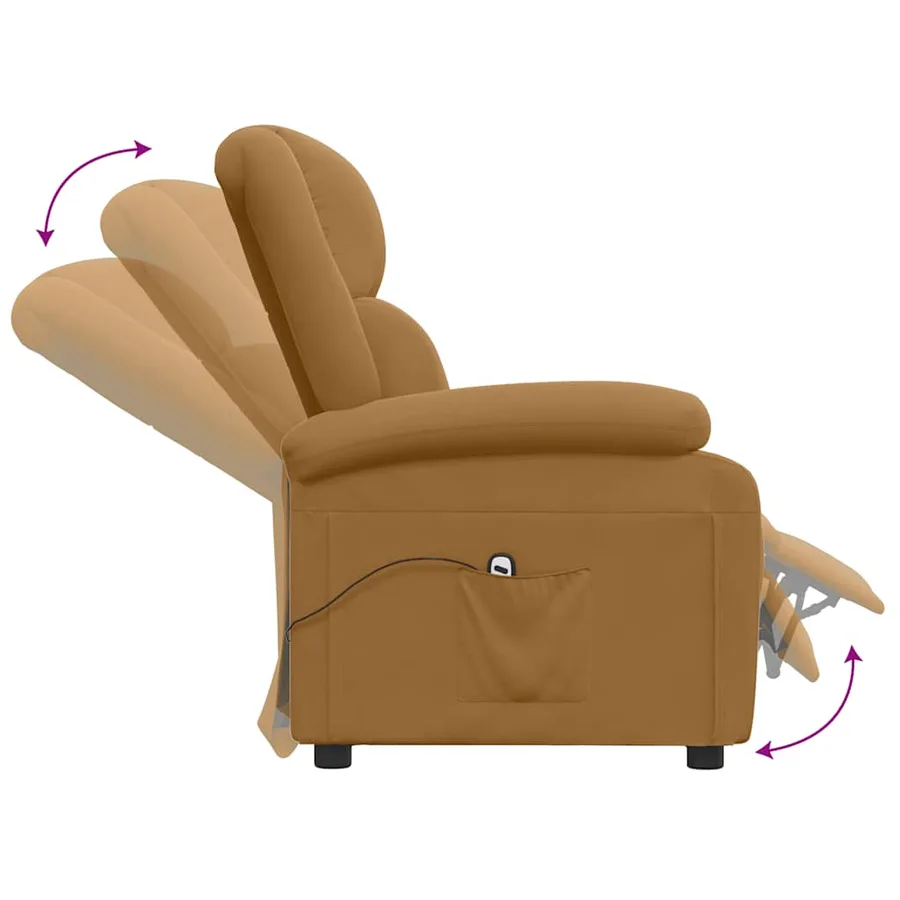Fauteuil électrique de massage Marron Velours - 7