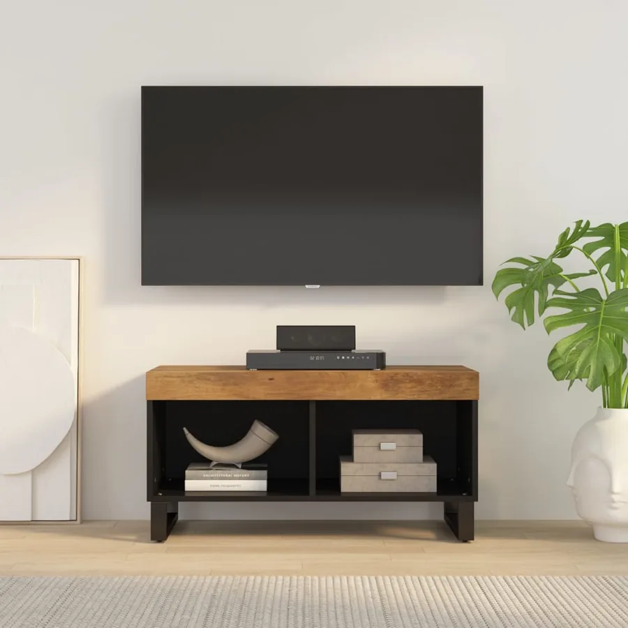 Meuble TV 85x33x43,5 cm bois massif de manguier