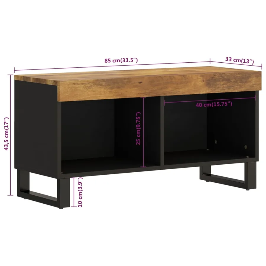 Meuble TV 85x33x43,5 cm bois massif de manguier - 8
