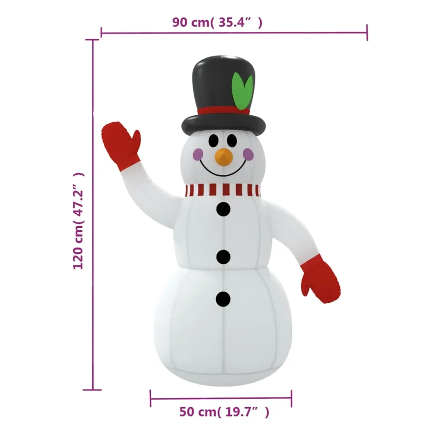 Bonhomme de neige gonflable avec LED 120 cm - 11