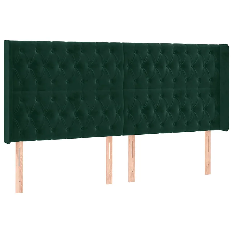 Tête de lit à LED Vert foncé 203x16x118/128 cm Velours - 3