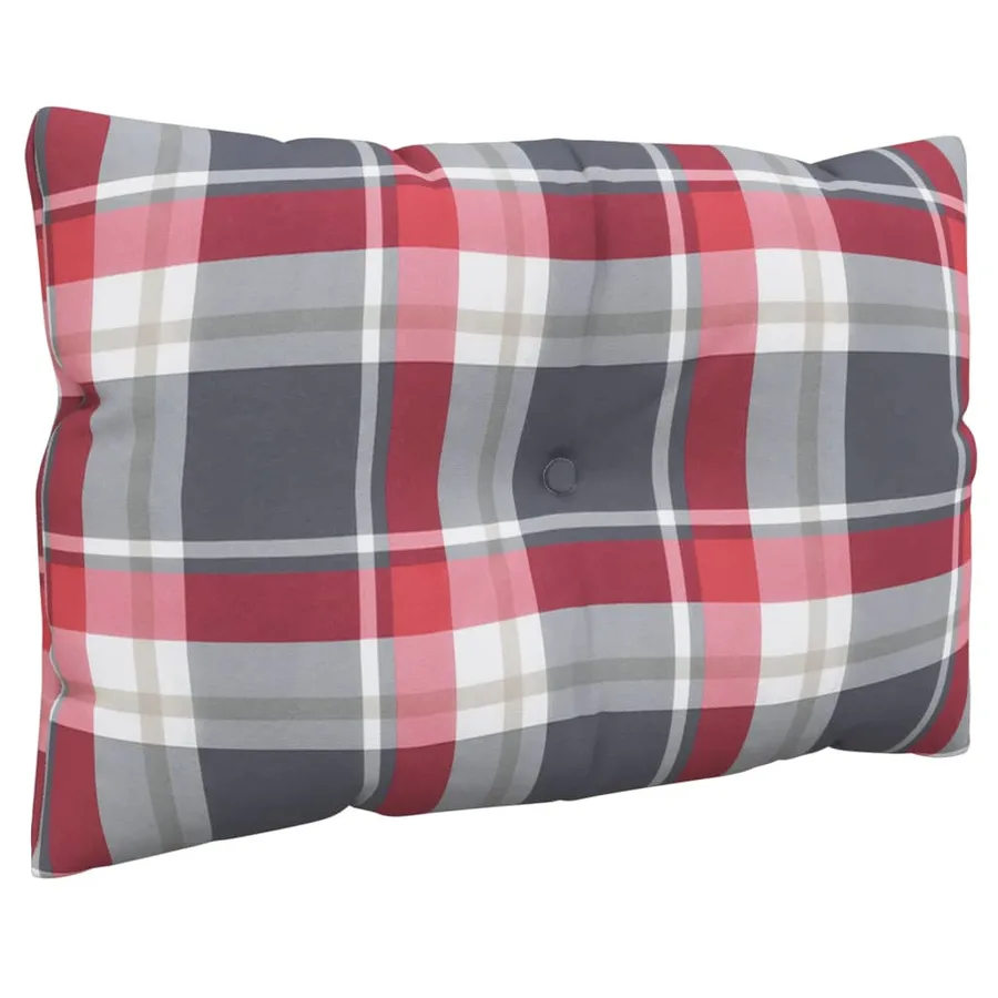 Coussins de palette lot de 2 motif à carreaux rouge tissu - 6