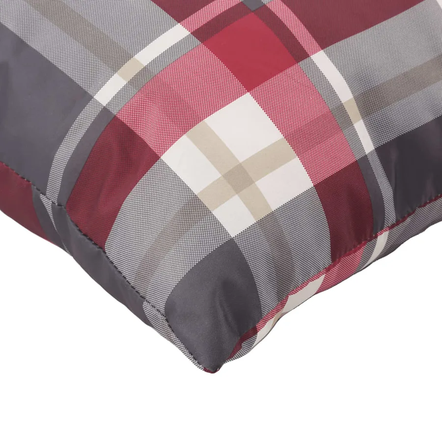 Coussins de palette lot de 2 motif à carreaux rouge tissu - 8