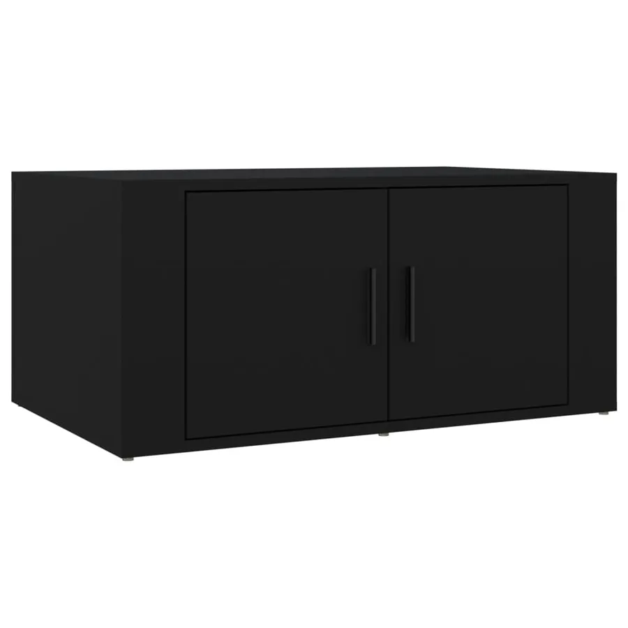 Table basse Noir 80x50x36 cm Bois d'ingénierie - 2