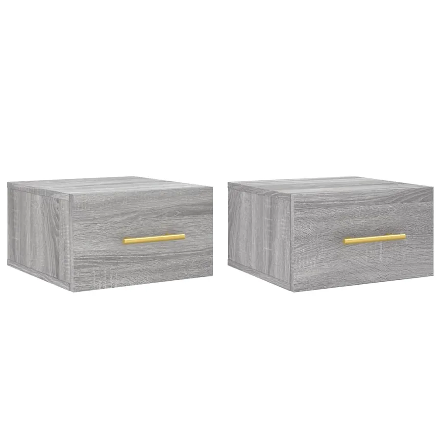 Tables de chevet murales 2 pcs sonoma gris 35x35x20 cm - 2