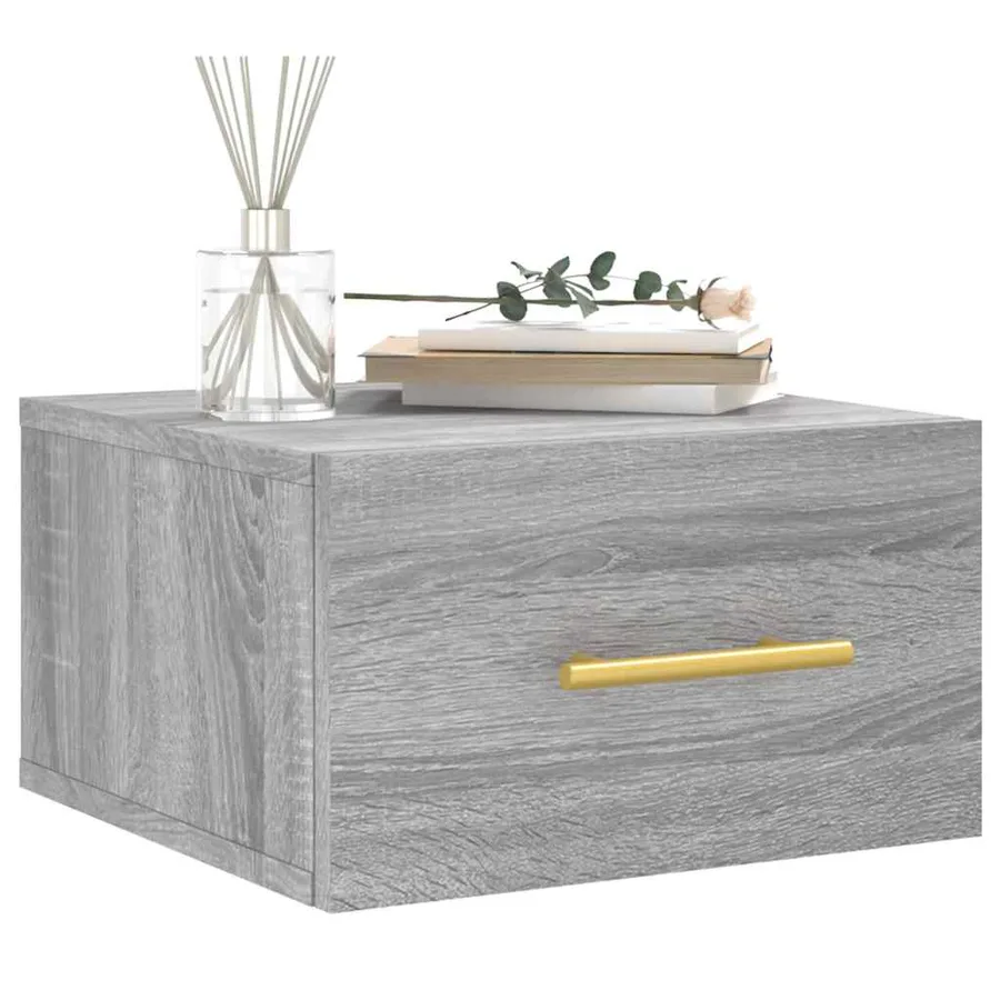 Tables de chevet murales 2 pcs sonoma gris 35x35x20 cm - 3