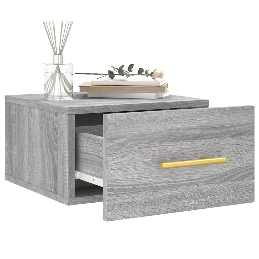 Tables de chevet murales 2 pcs sonoma gris 35x35x20 cm - 4