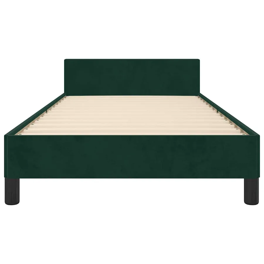 Cadre de lit sans matelas vert foncé 100x200 cm velours - 6
