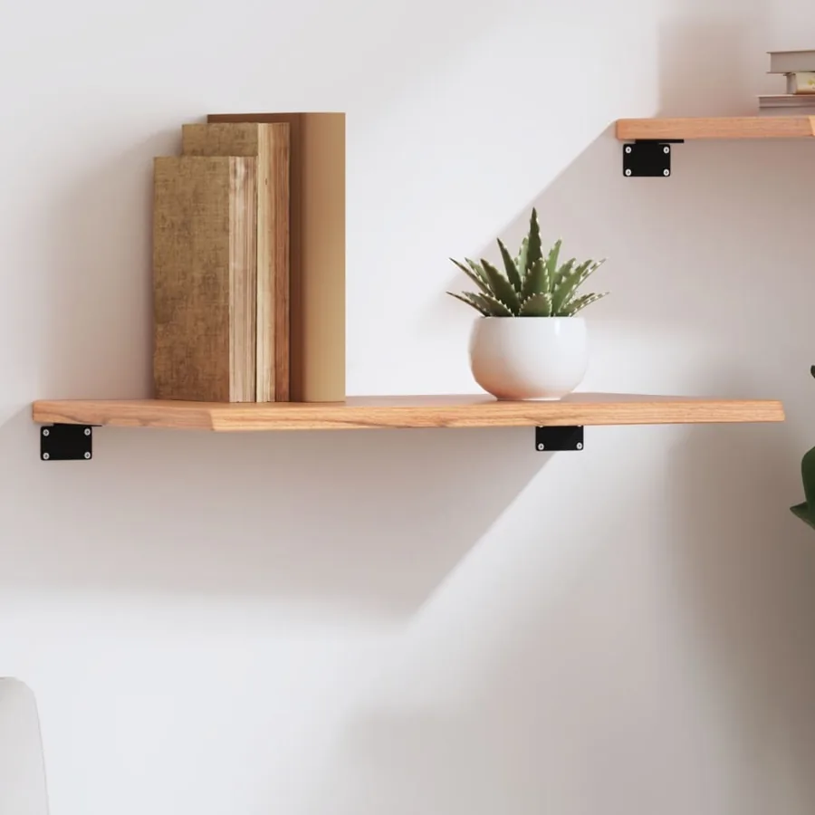 Étagère murale marron clair 60x40x2 cm bois chêne massif traité