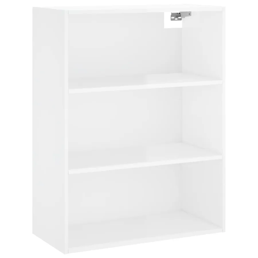 Buffet blanc brillant 69,5x32,5x180 cm bois d'ingénierie - 5