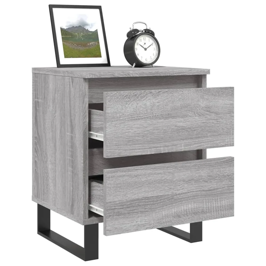 Tables de chevet 2 pcs sonoma gris 40x35x50 cm bois ingénierie - 4