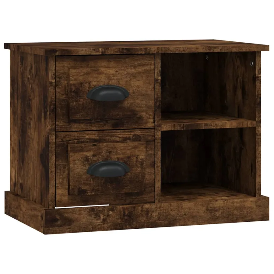 Table de chevet chêne fumé 60x35,5x45 cm - 2