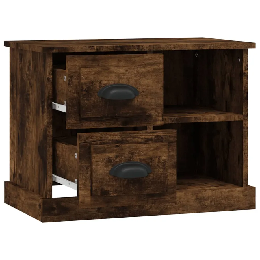 Table de chevet chêne fumé 60x35,5x45 cm - 6