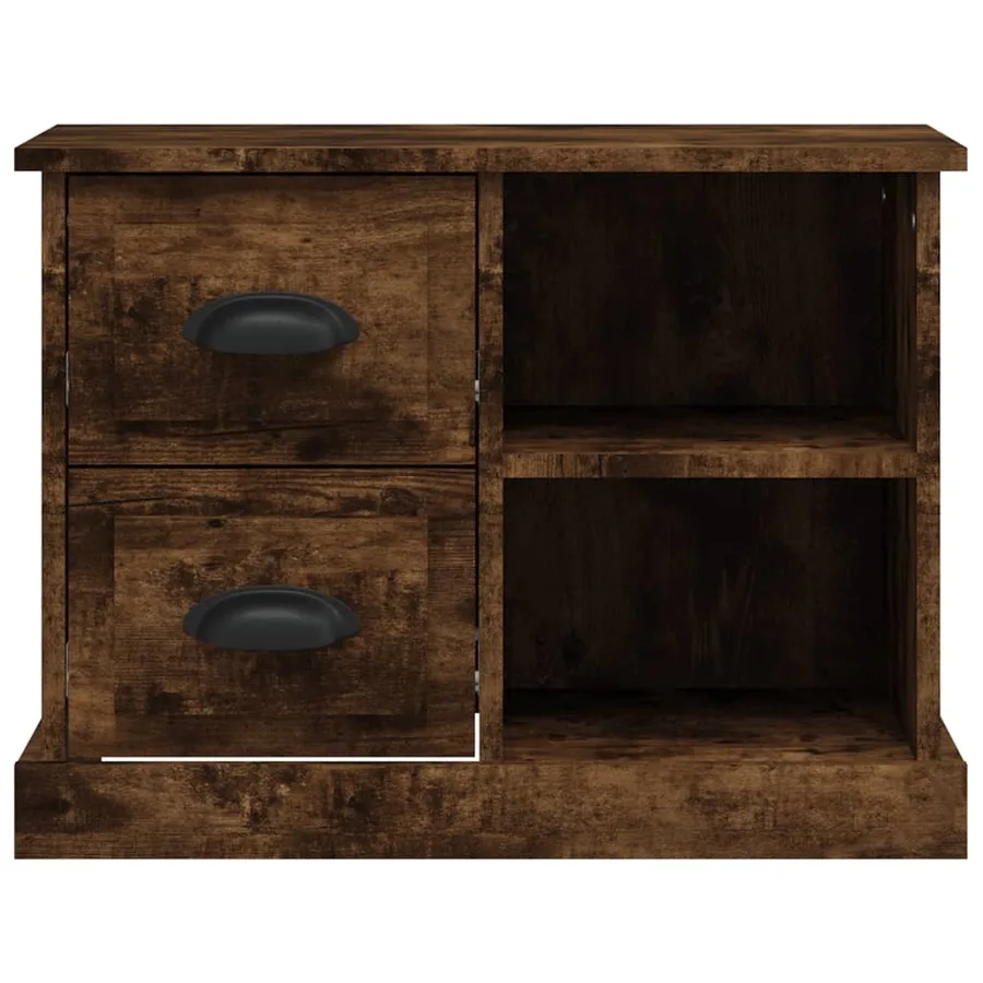 Table de chevet chêne fumé 60x35,5x45 cm - 7