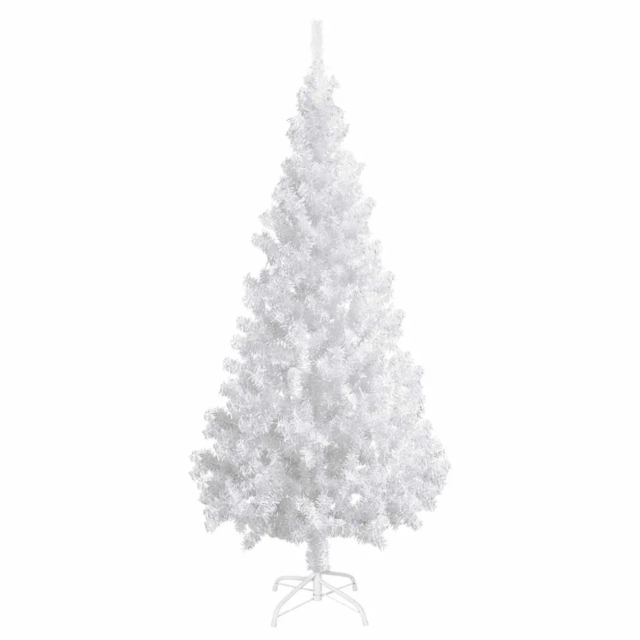 Arbre de Noël artificiel pré-éclairé et boules blanc 180 cm PVC - 9
