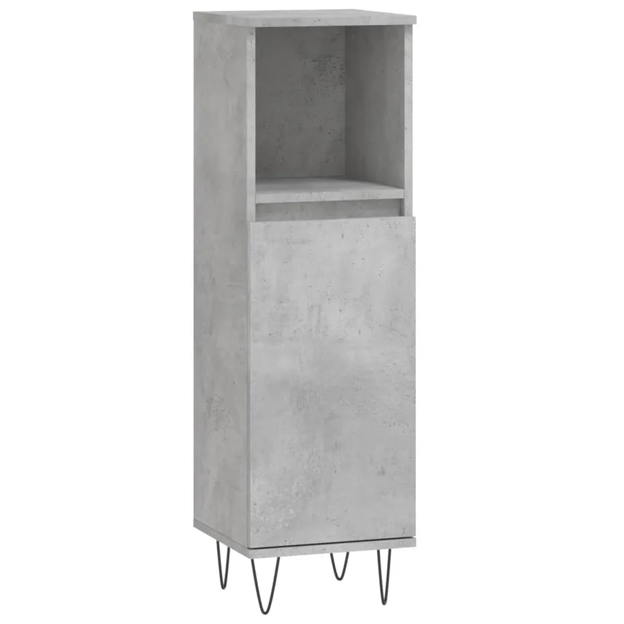 Armoire de salle de bain gris béton 30x30x100 cm - 2