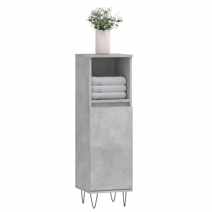 Armoire de salle de bain gris béton 30x30x100 cm - 3