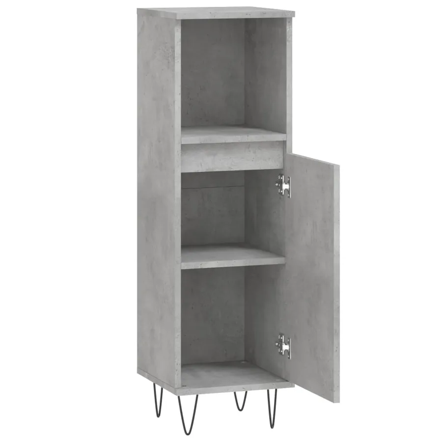 Armoire de salle de bain gris béton 30x30x100 cm - 6