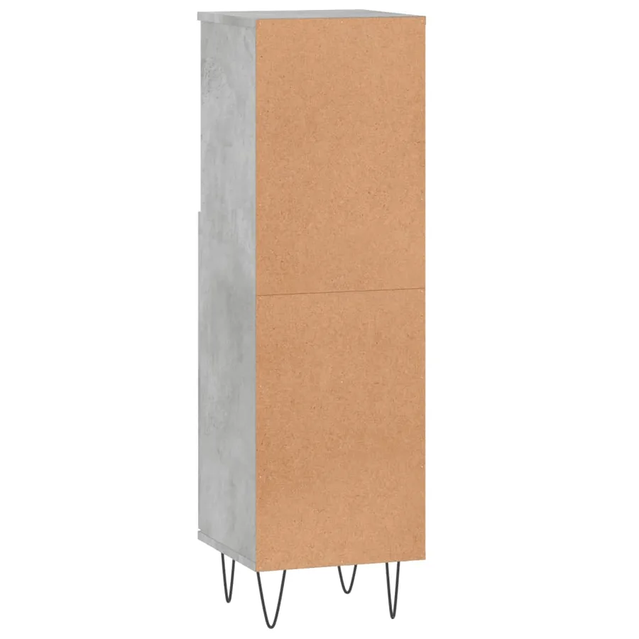 Armoire de salle de bain gris béton 30x30x100 cm - 8