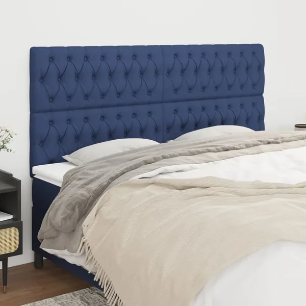 Tête de lit Bleu 180x7x118/128 cm Tissu