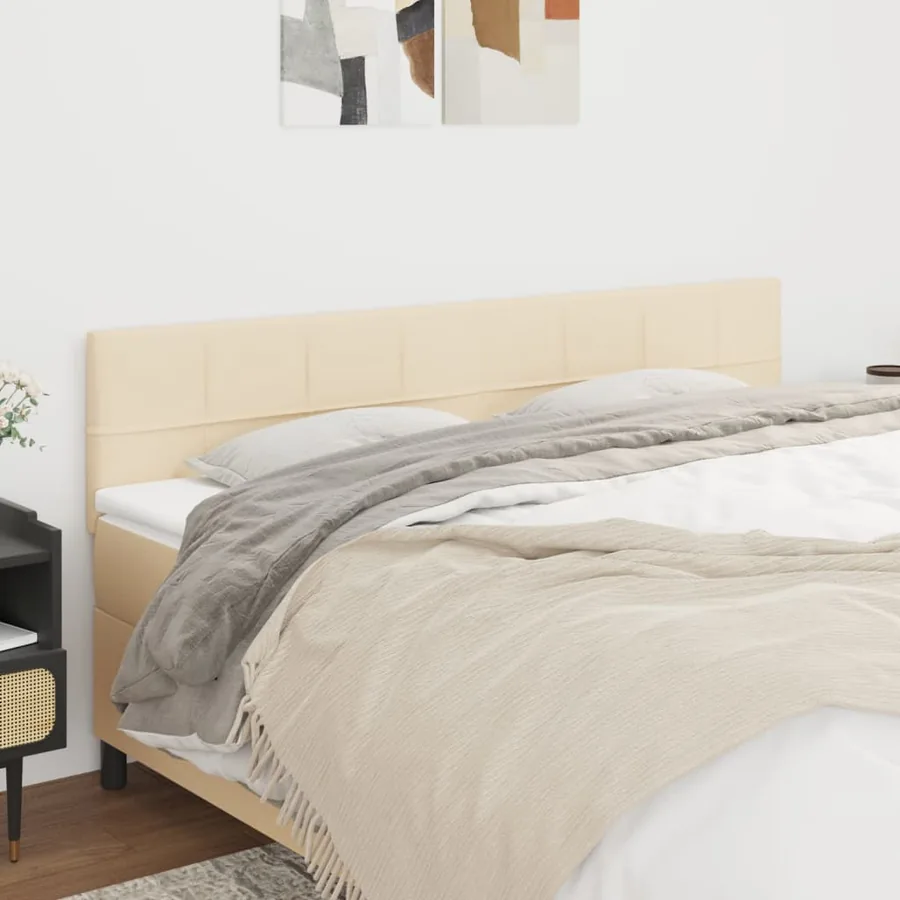 Têtes de lit Crème 180x5x78/88 cm Tissu
