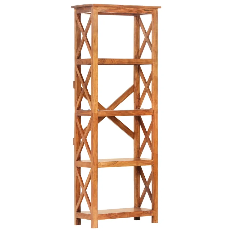 Bibliothèque 60x30x160 cm Bois massif d'acacia et finition miel - 11