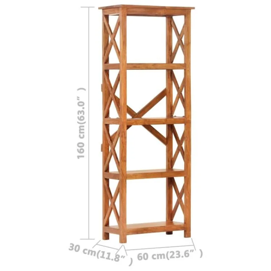 Bibliothèque 60x30x160 cm Bois massif d'acacia et finition miel - 7