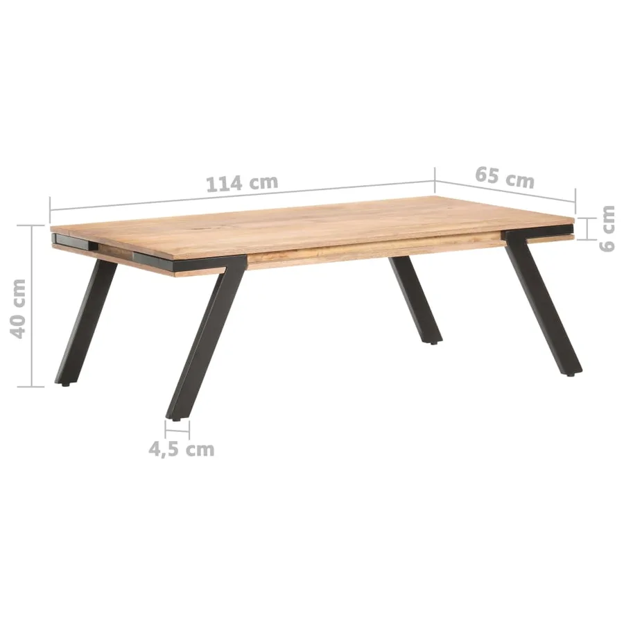 Table basse 114x65x40 cm Bois de manguier massif - 6