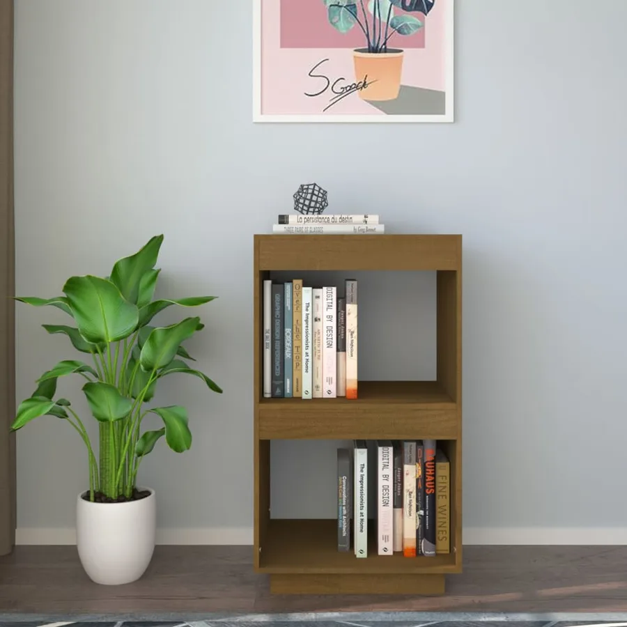 Bibliothèque Marron miel 40x35x71 cm Bois de pin massif - 3