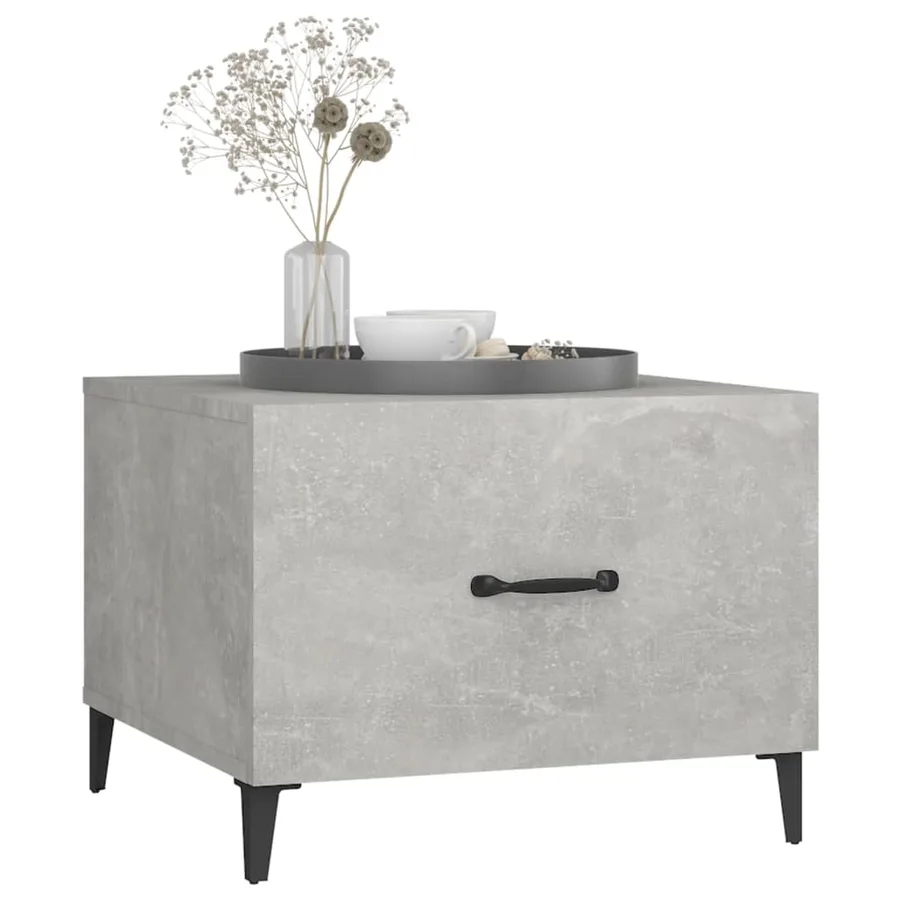 Table basse avec pieds en métal Gris béton 50x50x40 cm - 4