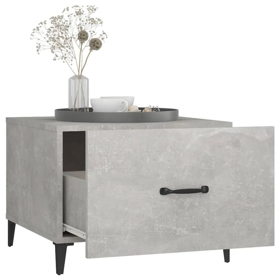 Table basse avec pieds en métal Gris béton 50x50x40 cm - 5