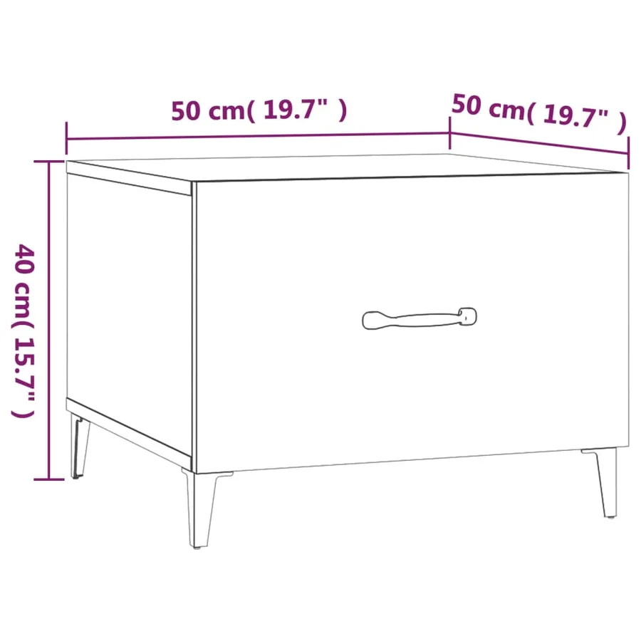 Table basse avec pieds en métal Gris béton 50x50x40 cm - 9