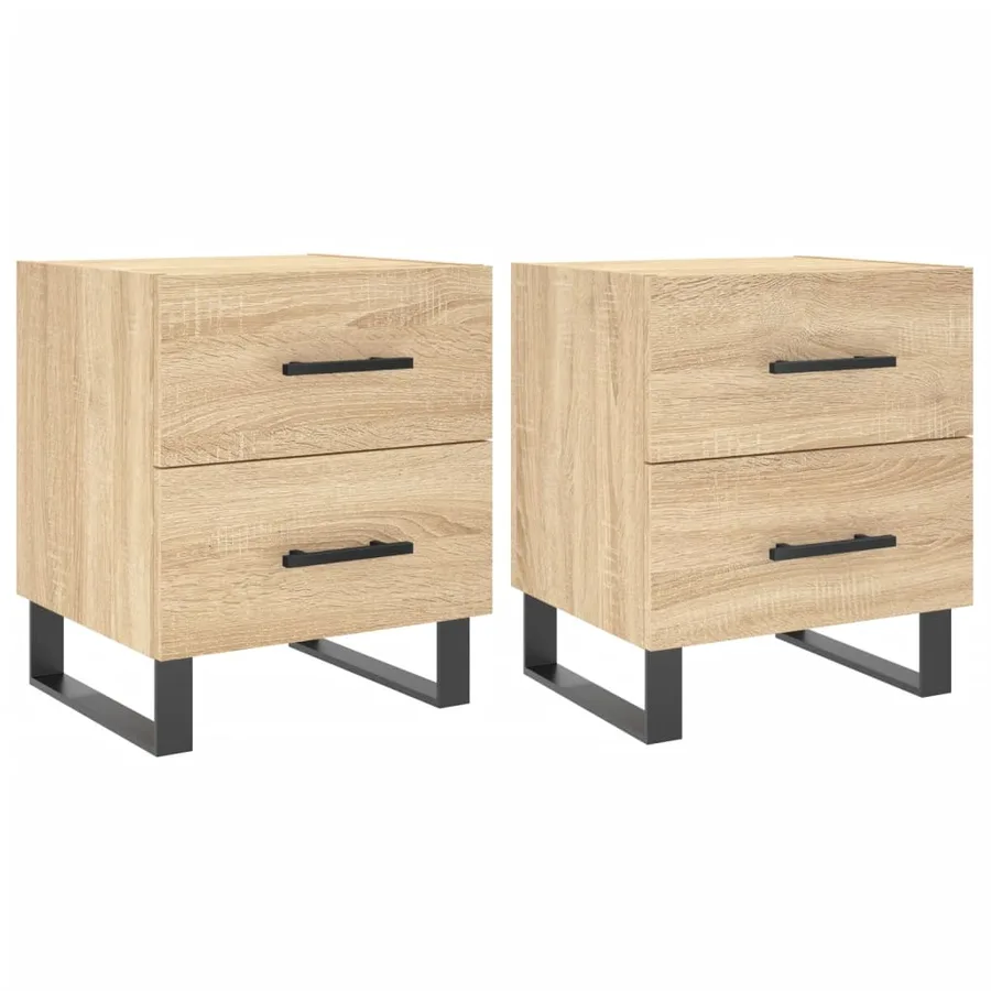 Tables de chevet 2 pcs chêne sonoma 40x35x47,5 cm - 2