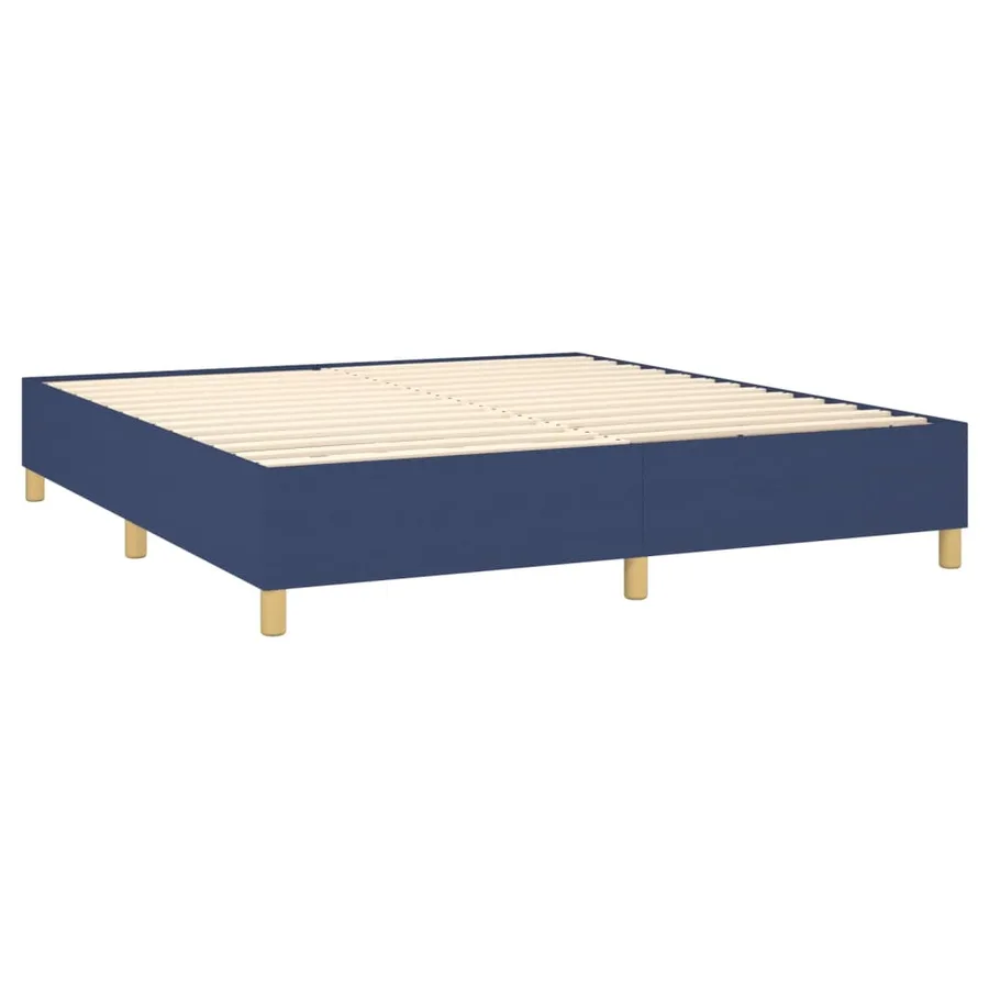Sommier à lattes de lit avec matelas Bleu 180x200 cm Tissu - 4