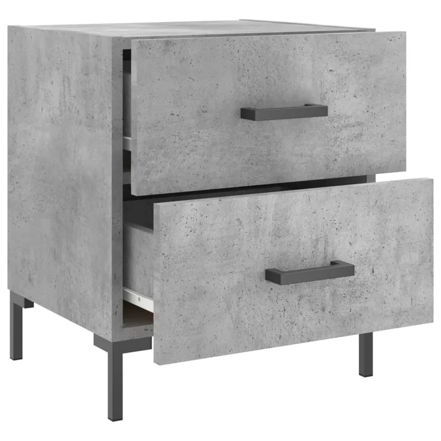 Table de chevet gris béton 40x35x47,5 cm bois d’ingénierie - 5
