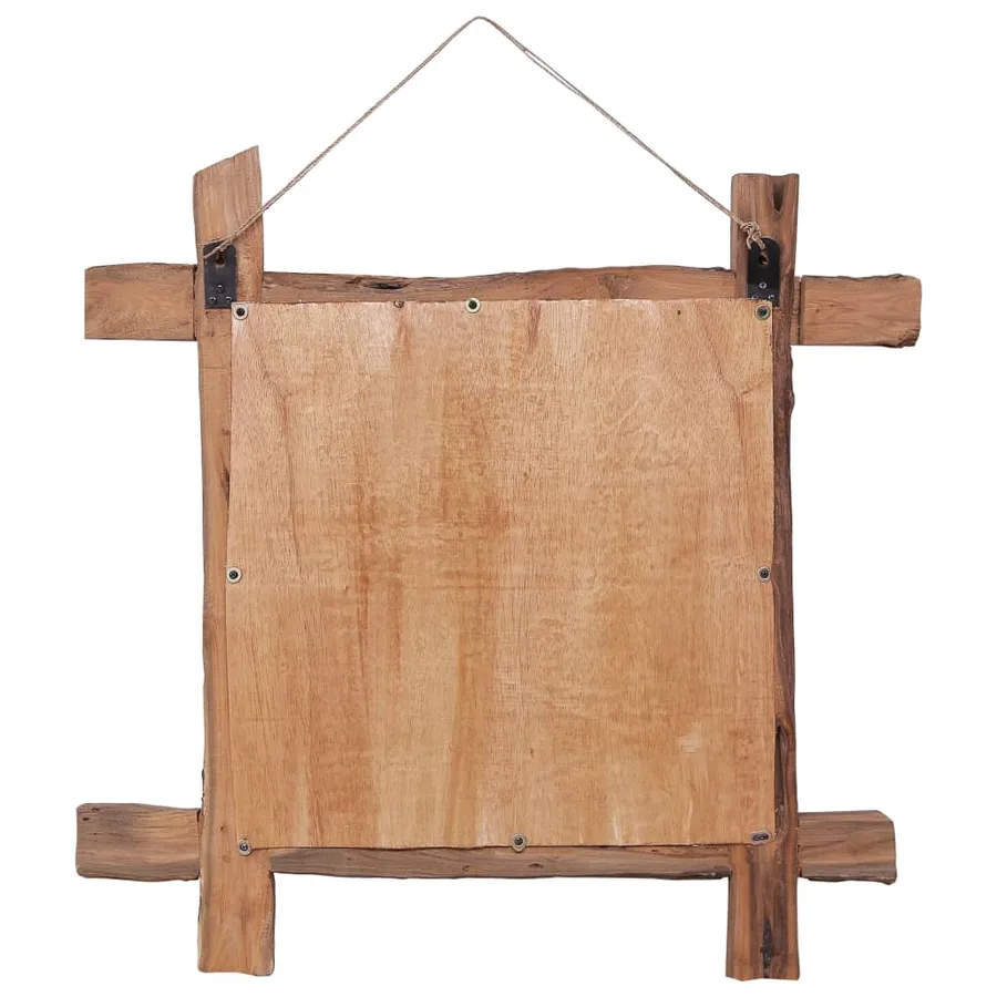 Miroir à bûches Naturel 70x70 cm bois de teck recyclé - 3