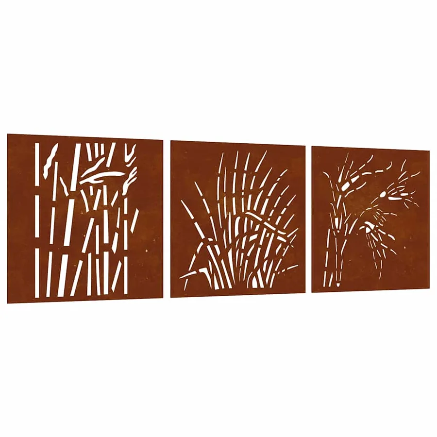 Décorations murales jardin 3 pcs 55x55 cm design d'herbe - 2
