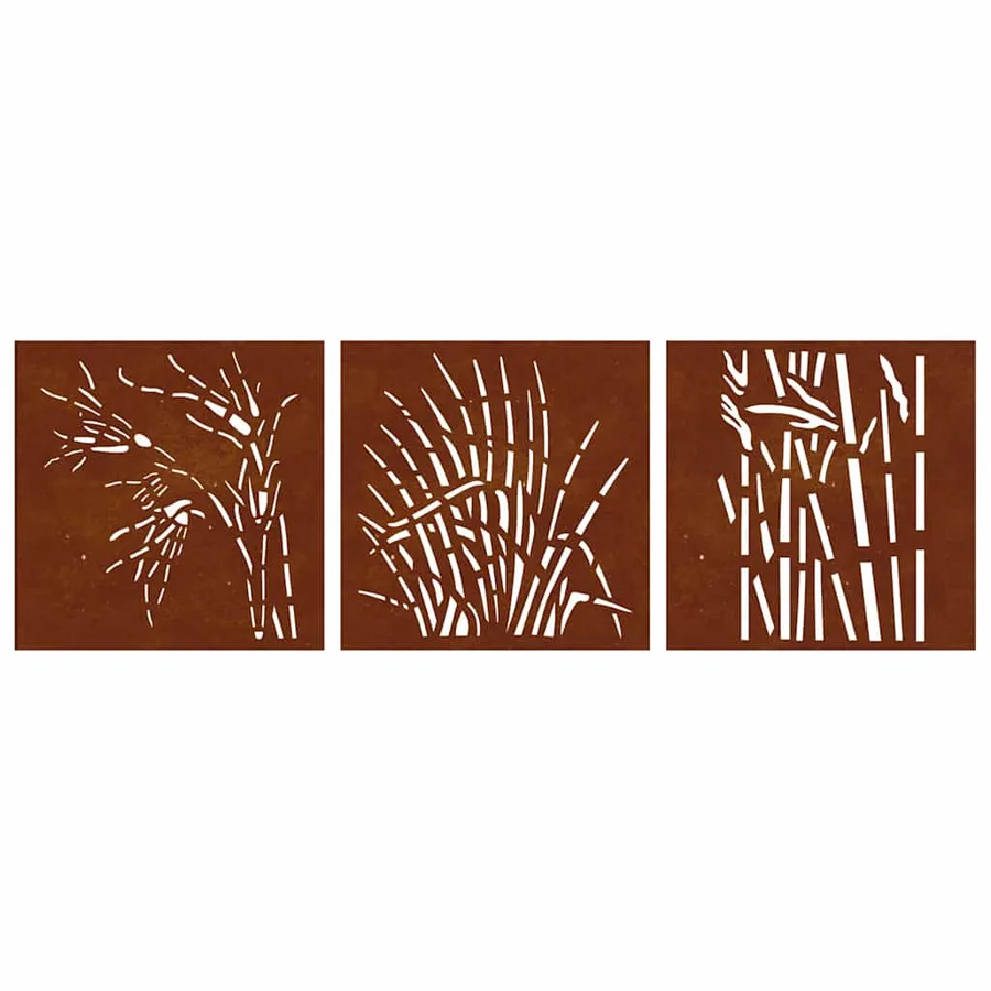 Décorations murales jardin 3 pcs 55x55 cm design d'herbe - 5