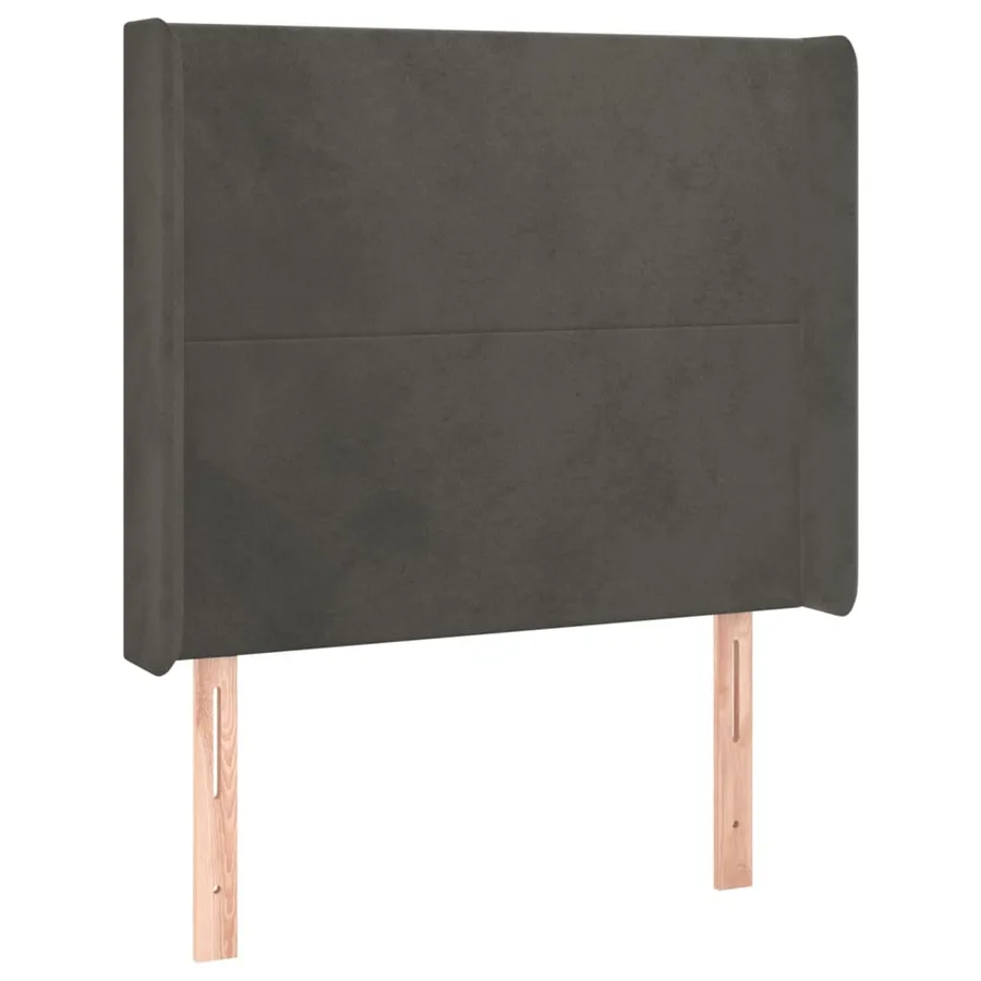 Tête de lit avec oreilles Gris foncé 83x16x118/128 cm Velours - 2