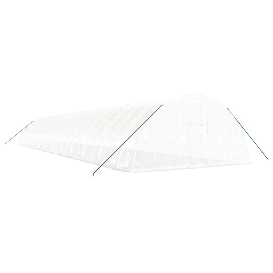 Serre avec cadre en acier blanc 144 m² 24x6x2,85 m - 3