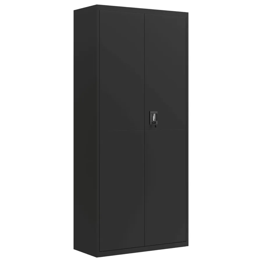 Classeur noir 90x40x200 cm acier - 2