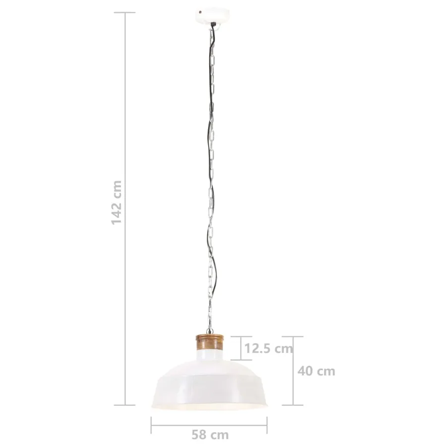 Lampe suspendue industrielle 58 cm Blanc E27 - 8