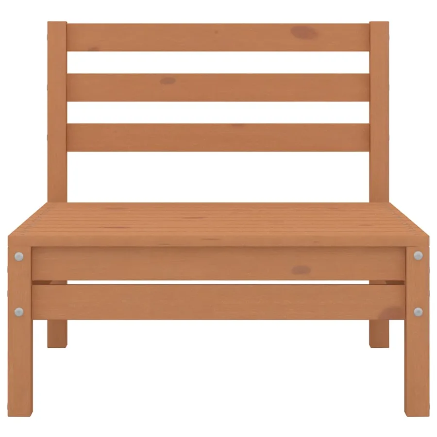 Salon de jardin 6 pcs Marron miel Bois de pin massif - 8