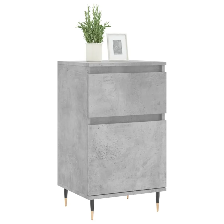 Buffets 2 pcs gris béton 40x35x70 cm bois d'ingénierie - 3