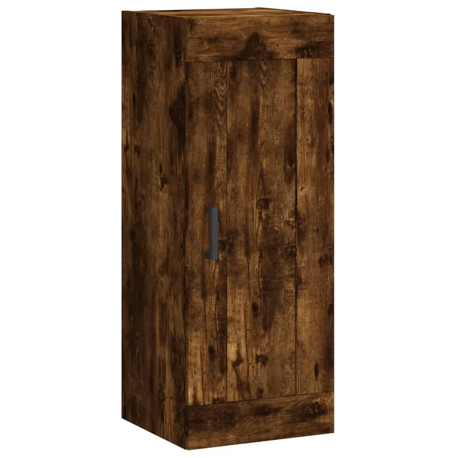 Buffet haut Chêne fumé 34,5x34x180 cm Bois d'ingénierie - 7