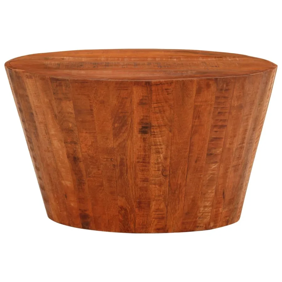 Table basse Ø 52x30 cm bois de manguier brut massif - 2
