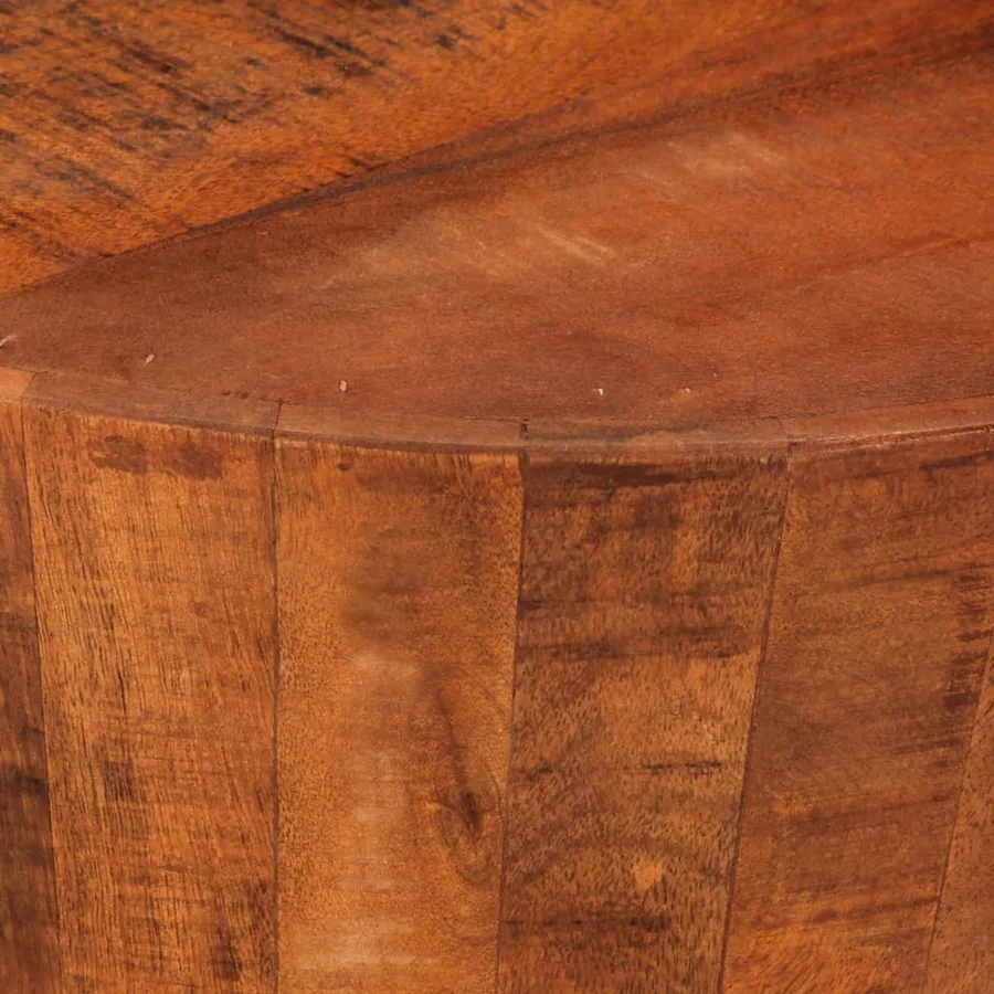 Table basse Ø 52x30 cm bois de manguier brut massif - 4