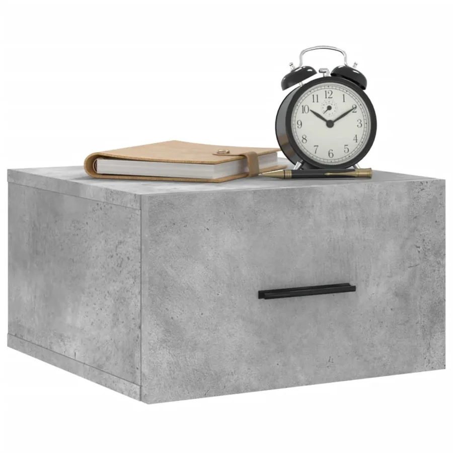 Table de chevet murale gris béton 35x35x20 cm - 3