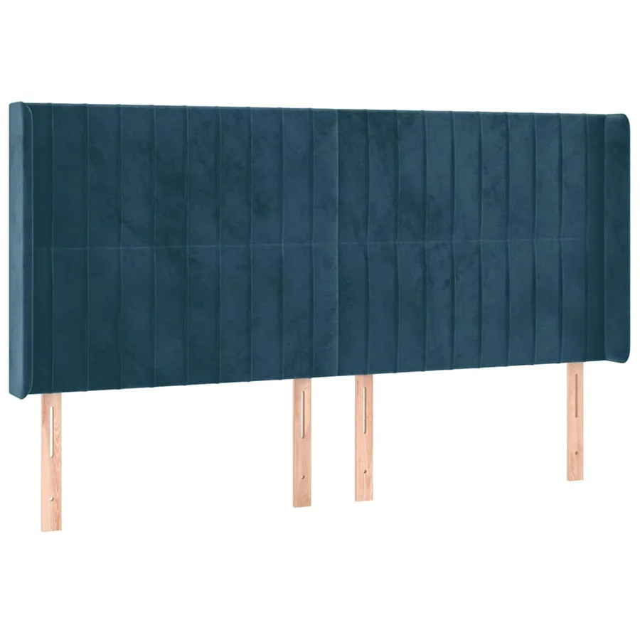 Tête de lit à LED Bleu foncé 203x16x118/128 cm Velours - 3