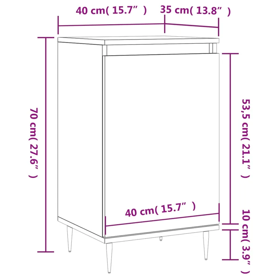 Buffet chêne fumé 40x35x70 cm bois d'ingénierie - 12